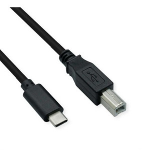 Cordon USB 2.0 (480 Mbps) type B mâle / type C mâle noir - 4.50m