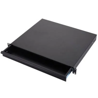 Tiroir 19" 1U en acier noir SANS serrure prof. 388mm