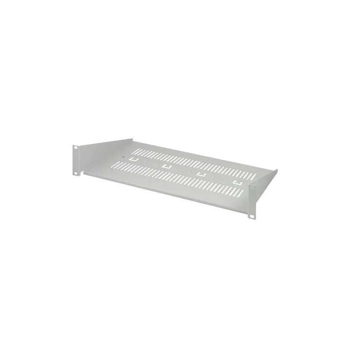 Etagère 19" 2U en acier gris RAL7035 charge 10kg prof. 238mm