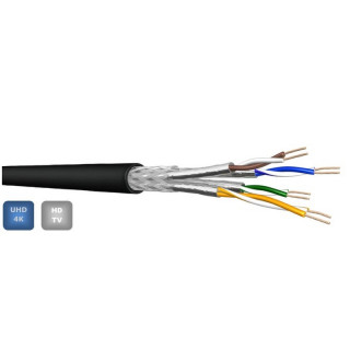 Câble DRAKA MFO26 souple cat.7 AWG26 S/FTP 10G PUR noir Ø6,4mm