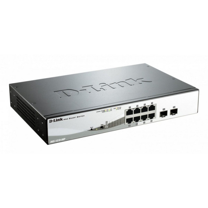 D-Link DGS-1210-08P/E -Switch 8 x 10/100/1000 (PoE) + 2 x Gigabit SFP