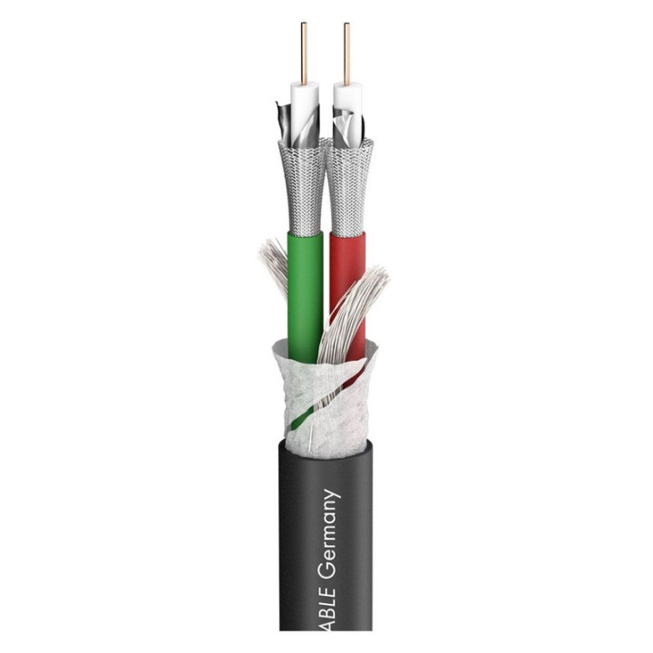 Câble multi vidéo 2x HD 0.6/2.8 75 Ohms PVC noir Ø 10,2mm