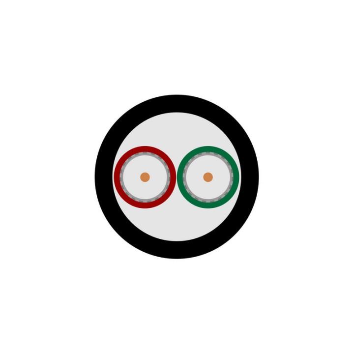 Câble multi vidéo 2x HD 0.6/2.8 75 Ohms PVC noir Ø 10,2mm