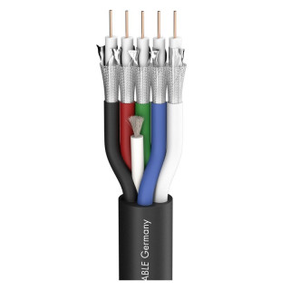 Câble multi vidéo 5x HD 0.6/2.8 75 Ohms PVC noir Ø 13,8mm