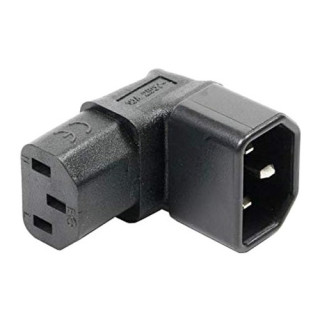 Adaptateur secteur C13/C14 monobloc coudé 90° haut/bas