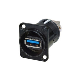 NAUSB3-B Traversée USB3 A/B, série D, corps noir