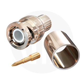 Fiche BNC 50 ohms mâle à sertir pour câble LMR/MRC/LBC400