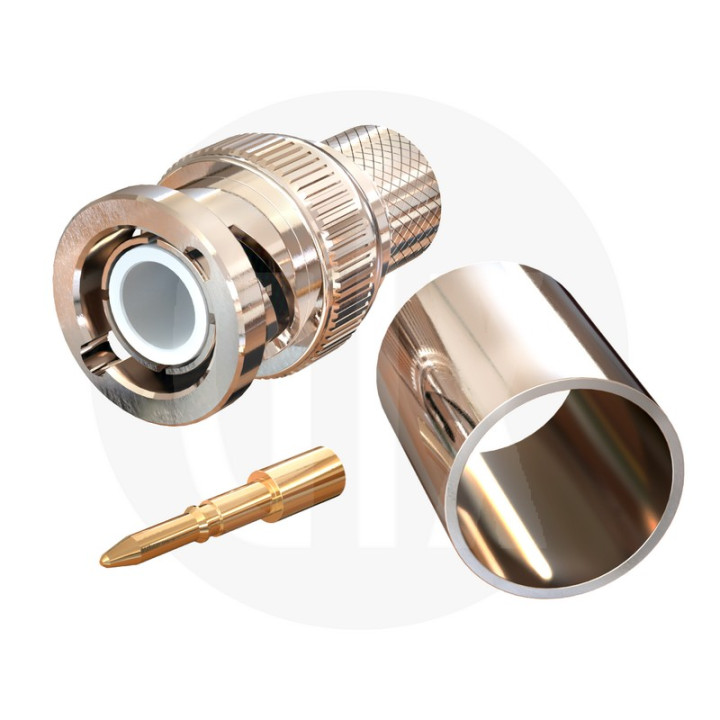 Fiche BNC 50 ohms mâle à sertir pour câble LMR/MRC/LBC400