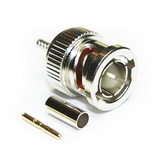 Fiche BNC 75 ohms mâle droite à sertir pour câble RG179