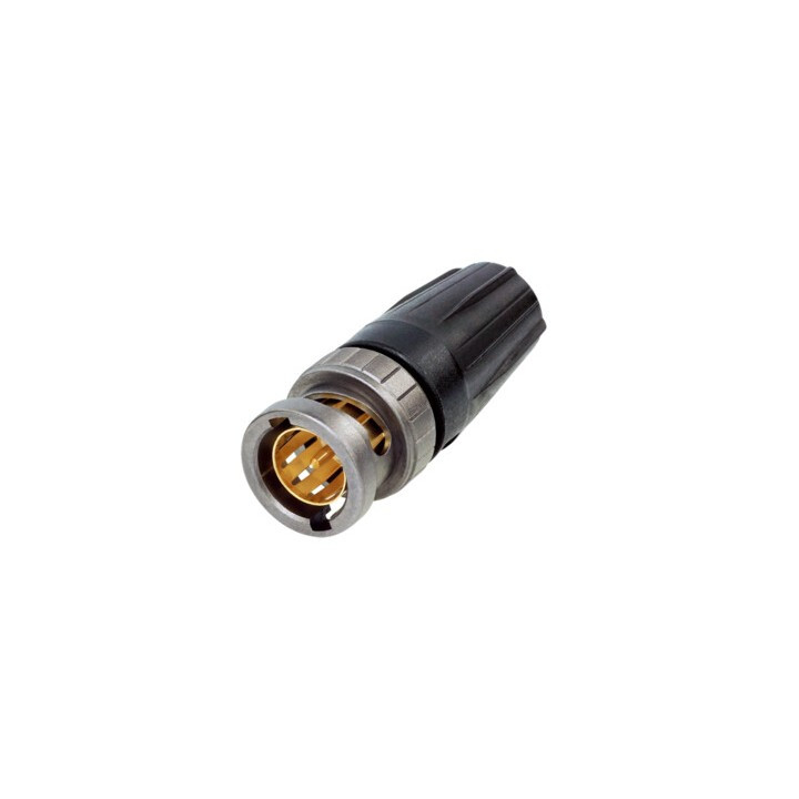 NBNC75BZV14X Fiche BNC UHD avec manchon noir pour Canare L-5.5CUHD