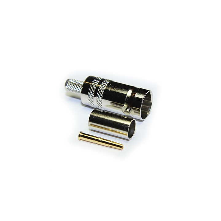 Fiche BNC femelle 3GHz 75 ohms droite à sertir pour câble 0.6/2.8