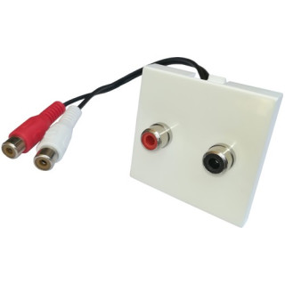 Plastron 45x45 2x RCA F/ cordon F 0.2m