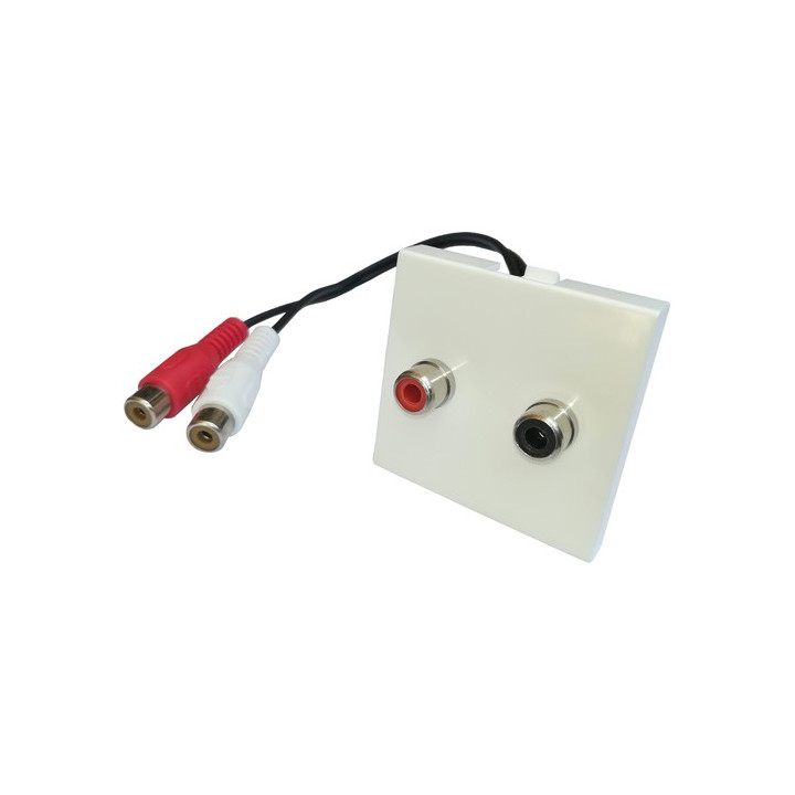 Plastron 45x45 2x RCA F/ cordon F 0.2m