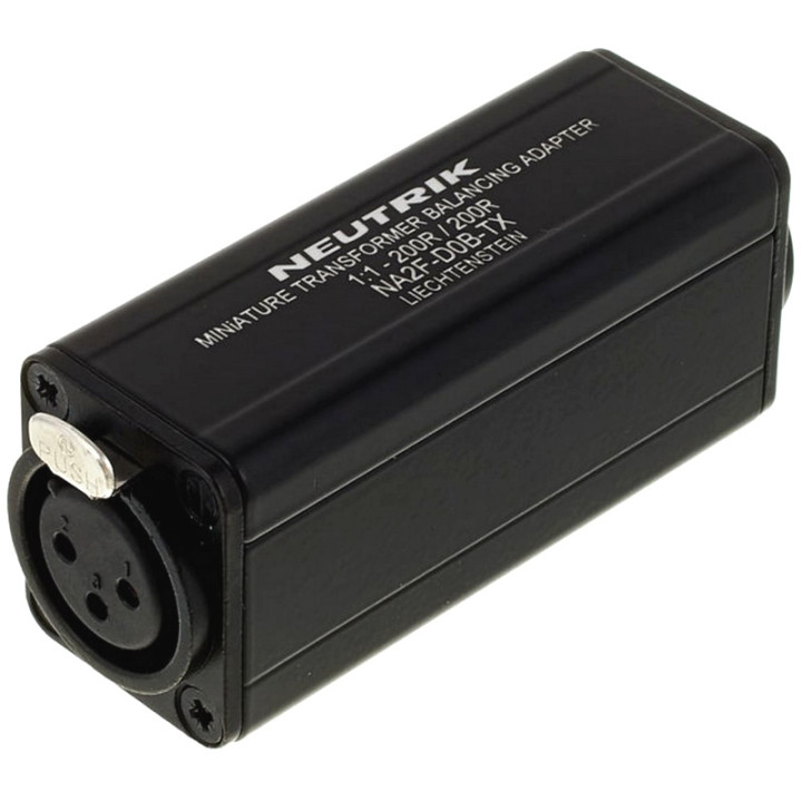 NA2F-D0B-TX Adaptateur avec transfo XLR 3 F/RCA F noire