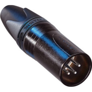 NC4MXX-BAG Fiche XLR 4 pts mâle corps noir contacts argent