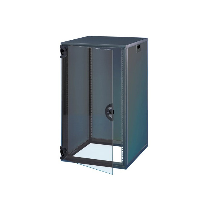 Baie Novastar 20U H945 L553 P600 RAL7021 porte vitrée panneau arrière