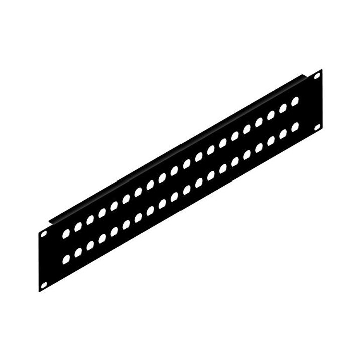 Face 19" 2U acier noir avec 32 trous BNC