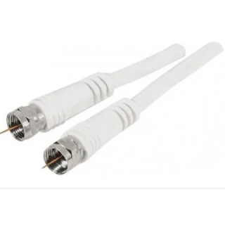 Cordon antenne satellite (connecteur type F) M/M blanc 10m