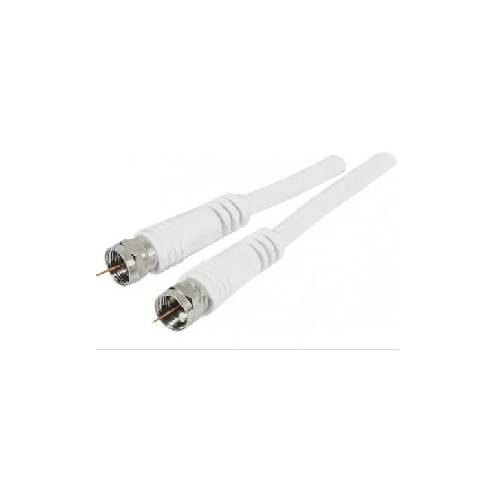 Cordon antenne satellite (connecteur type F) M/M blanc 5m