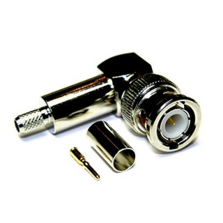 Fiche BNC 50 ohms mâle coudée pour câble RG58