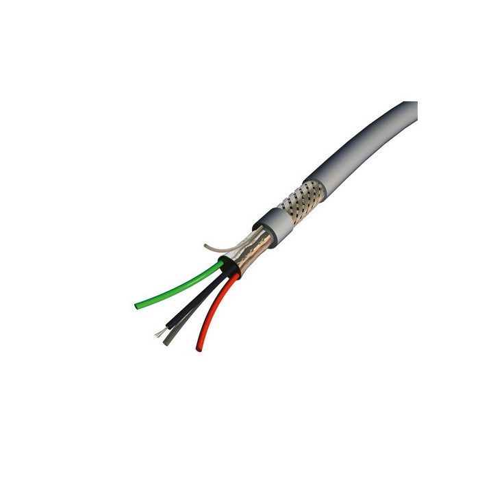 DMX512 Câble lumière DMX 2x2x0.34mm² PVC gris Ø 7,00mm (mini 50m)