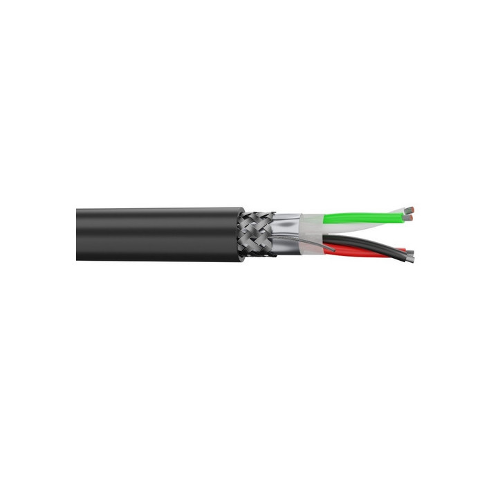 DMX512N Câble lumière DMX 2x2x0.34mm² PVC noir Ø 7,00mm (mini 50m)