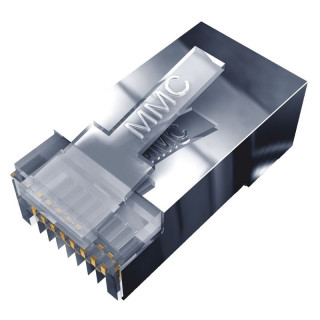 Fiche RJ45 cat.6 blindée à sertir avec insert intégré (câble souple)