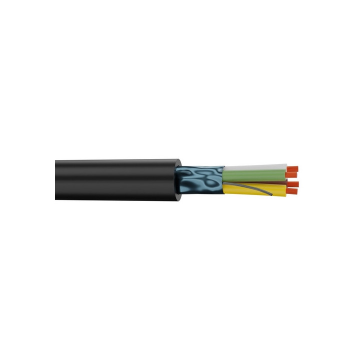 2040 Câble de télécommande 4x0.22mm² PVC noir Ø 4,50mm (bobine 100m)