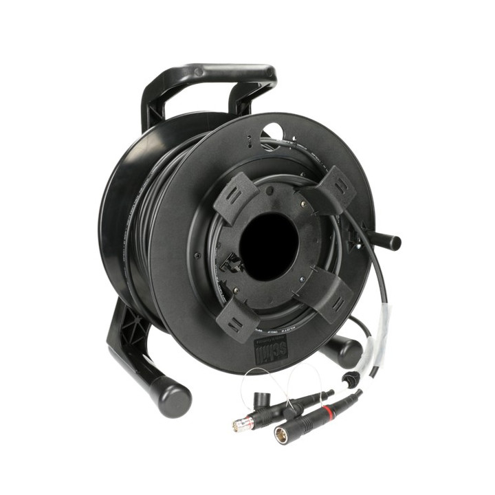 Cordon fibre SMPTE311M LEMO 3K PUW-FUW de 200m sur enrouleur HT485RM