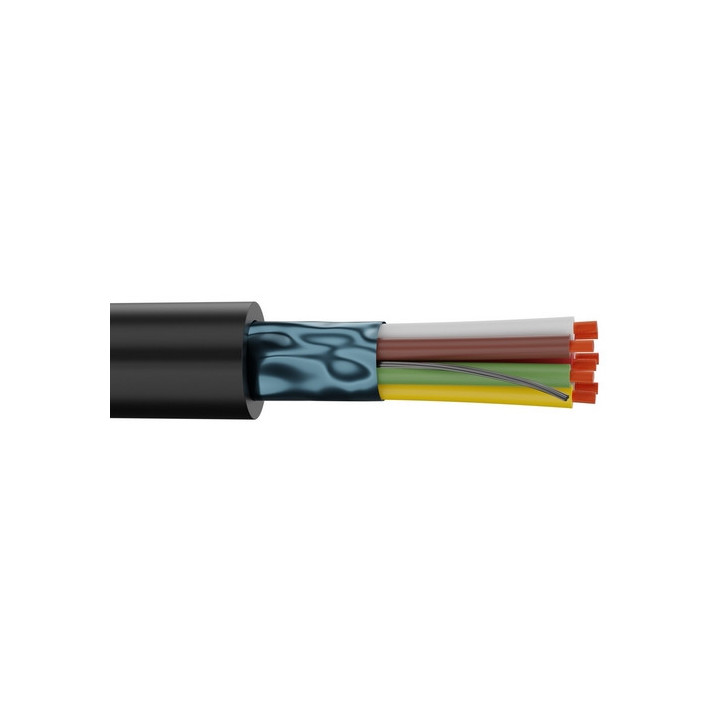 2080 Câble de télécommande 8x0.22mm² PVC noir Ø 5,50mm (bobine 100m)