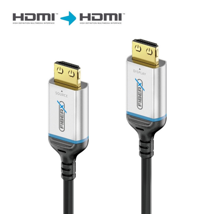 Jarretière optique FiberX HDMI 2.1 8K 4320p@60Hz 48Gbps M/M- 50m