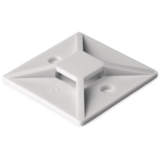 100 embases de fixation adhésives en polyamide 28x28mm naturel
