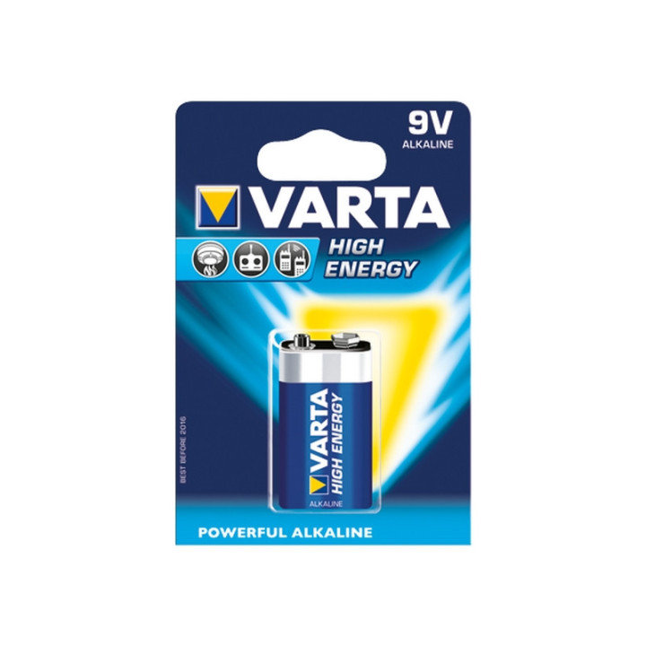Pile alcaline Varta 6LR61-E 9V - blister de 1