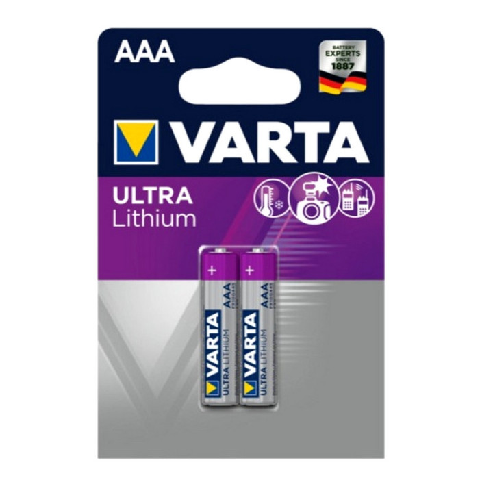 Pile lithium Varta FR03/AAA 1.5V - blister de 2