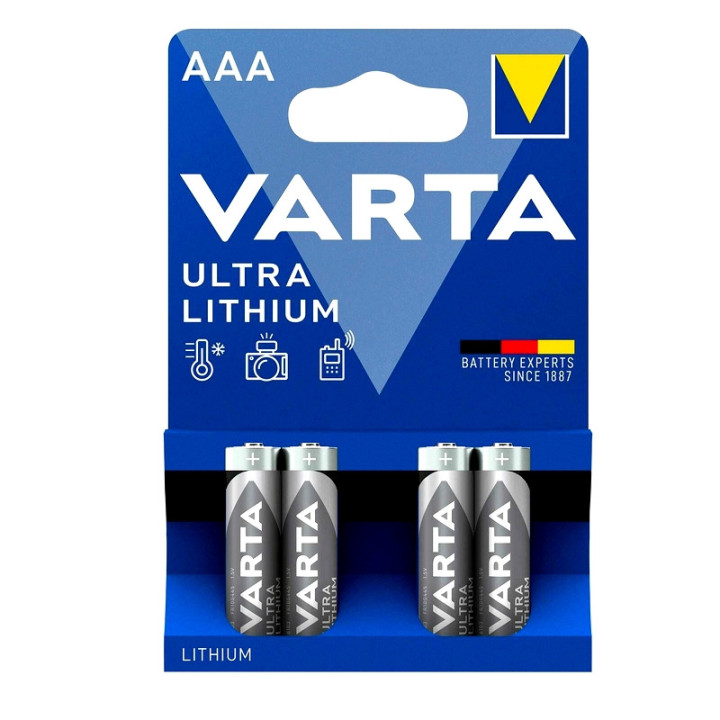 Pile lithium Varta FR03/AAA 1.5V - blister de 4