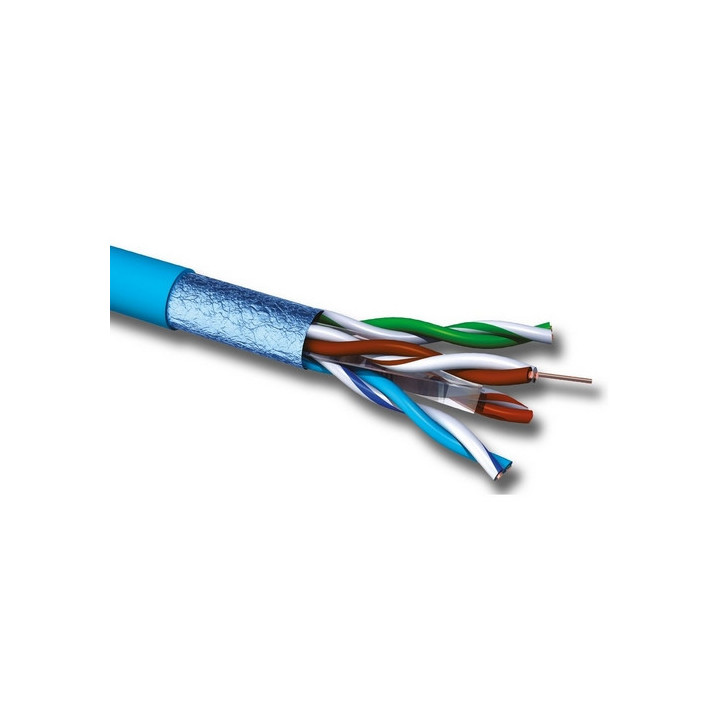 CX64SH Câble rigide cat.6 F/UTP 350MHz LSZH bleu Dca (couronne 100m)