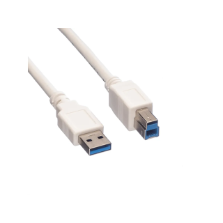 Cordon USB 3.0 Superspeed (5 Gbps) type A vers B M/M blanc - 3m