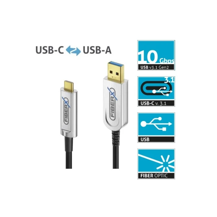 Cordon fibre optique Fibre 3.2 Gen2x1 USB-C vers USB-A AOC