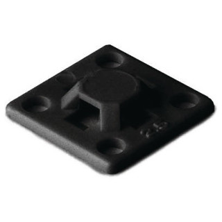 100 embases de fixation adhésives en polyamide 28x28mm noir