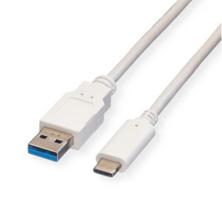 Cordon USB 3.2 Gen 1 A vers C mâle/mâle blanc 0.5m