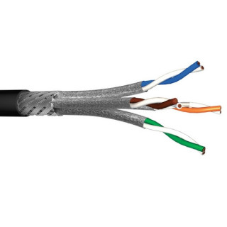 AUDIOLAN7 Câble Ethernet souple cat.7 S/FTP PUR noir PoE++ (mini 20m)