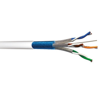 F5004SHW5 Câble rigide cat.6a F/FTP 555MHz LSZH blanc Dca (touret500m