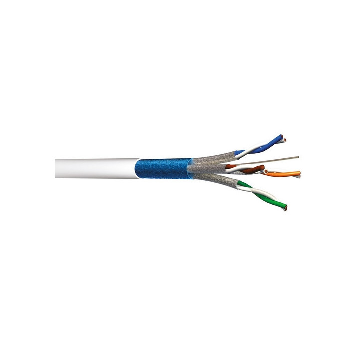 F5004SHW5 Câble rigide cat.6a F/FTP 555MHz LSZH blanc Dca (touret500m