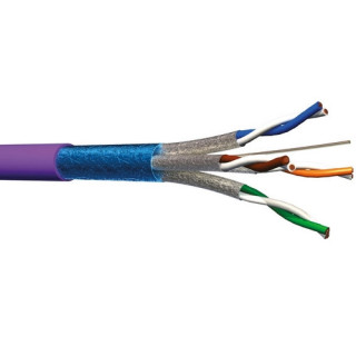 F5554SHC Câble rigide cat.6a F/FTP 555MHz LSZH violet Cca(touret500m)