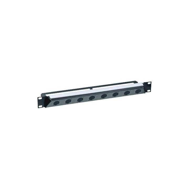 NZP1RU-8 Panneau 19" 1U incliné acier noir 8 trous série D