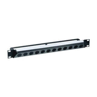 NZP1RU-12 Panneau 19" 1U incliné acier noir 12 trous série D