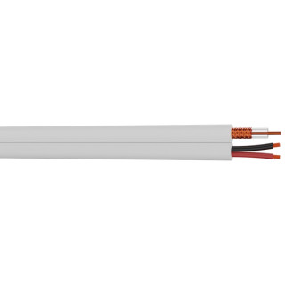 Câble vidéosurveillance plat blanc 1x KX6 + 2x0.75mm² (mini 50m)