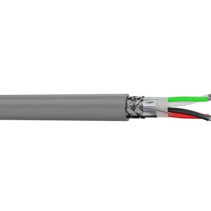 DMX512 Câble lumière DMX 2x2x0.34mm² PVC gris Ø 7mm (mini 50m)
