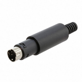 Fiche Mini DIN mâle en plastique 6 points à souder