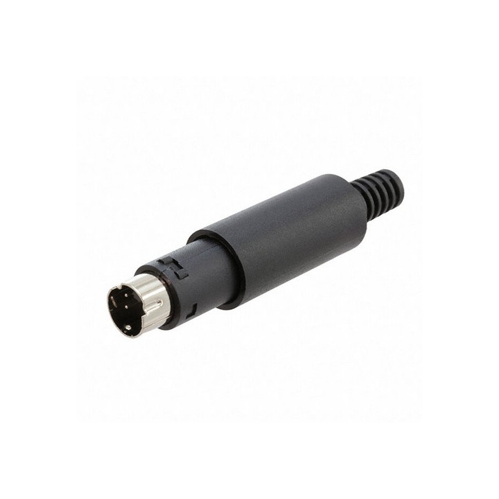 Fiche Mini DIN mâle en plastique 6 points à souder